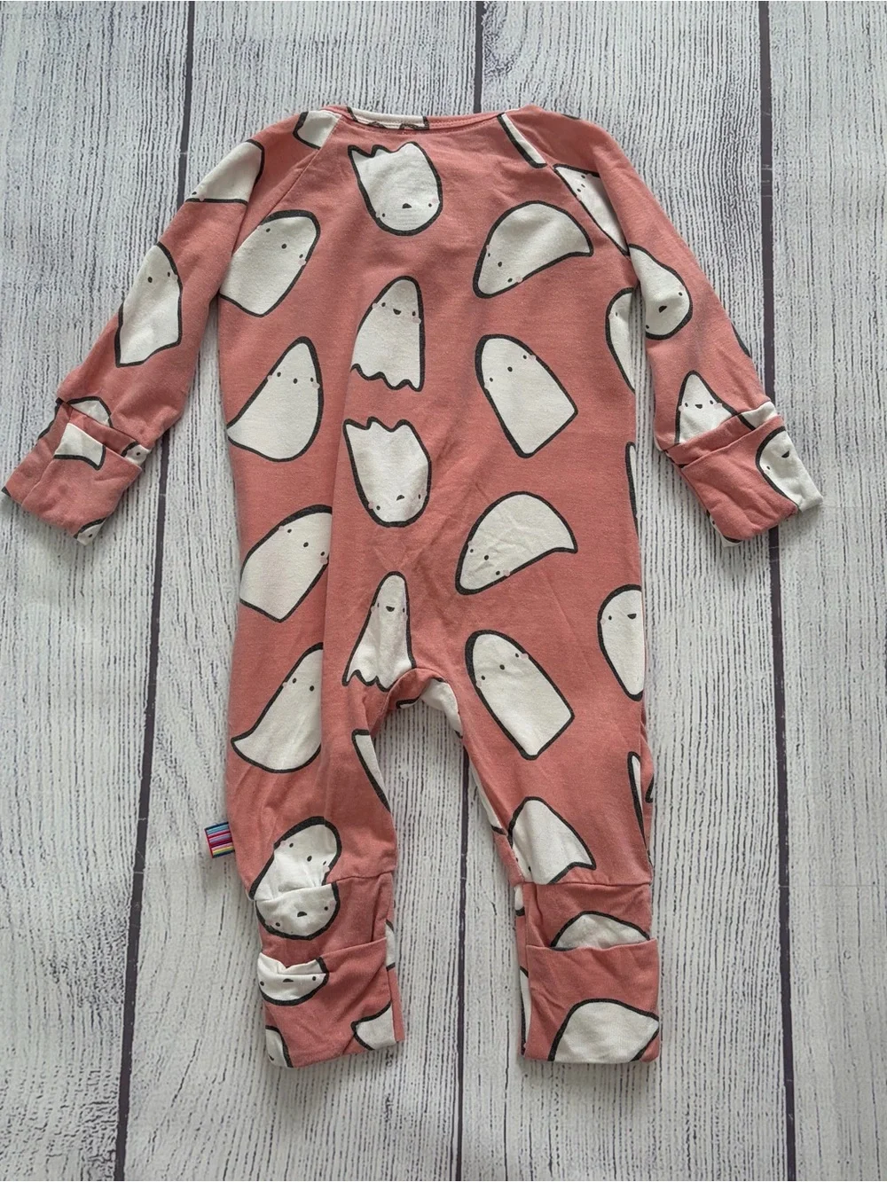 Magnetic Me Kids Modal Pink Ghost Print One-Piece Romper Size 0-3 months